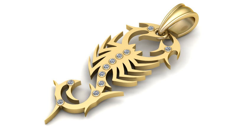 Shop pendant scorpio pendant 3D-printmodel .c4d .max .obj .3ds .fbx .stl .blend