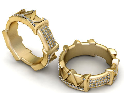 Wedding rings pendant 3D Print Model