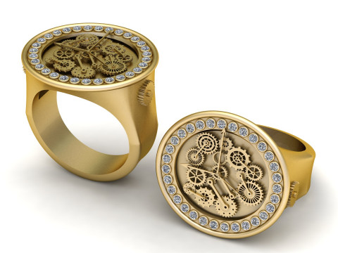 Astronomical Clock Ring Azte pendant 3D Baskı Modeli
