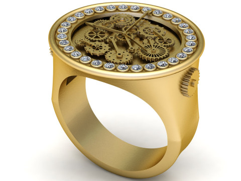 Astronomical Clock Ring Azte pendant 3D Baskı Modeli