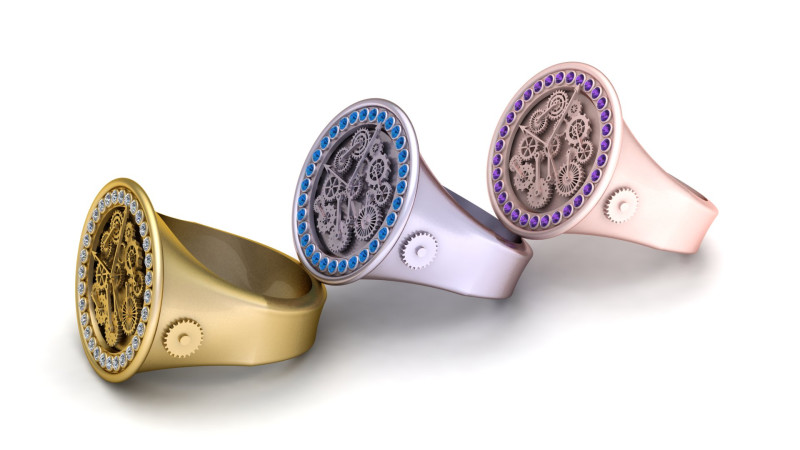 Astronomical Clock Ring Azte pendant 3D Baskı Modeli .c4d .max .obj .3ds .fbx .stl .blend