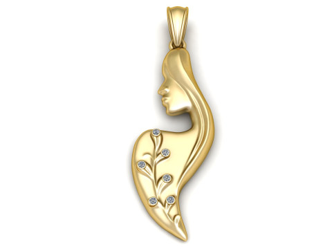 Buy Yellow Gold Necklaces pendant 3D Print Model