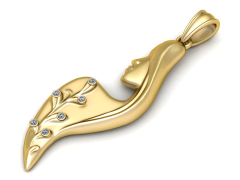 Buy Yellow Gold Necklaces pendant 3D Print Model