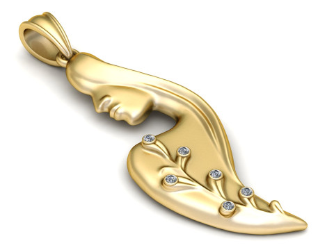 Buy Yellow Gold Necklaces pendant 3D Print Model
