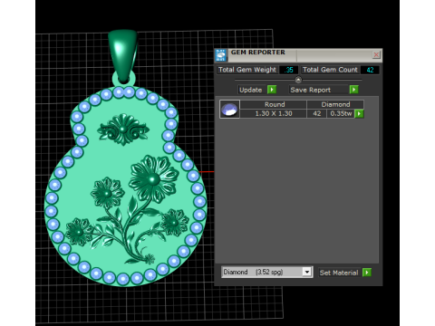Yellow Gold Flower Pendant Modelo de Impressão 3D