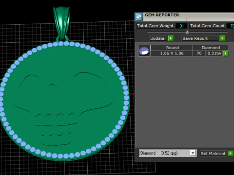 Pendentif anneau t&ecirc;te de mort Teensy Modèles 3D en vedette