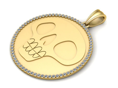 Pendentif anneau t&ecirc;te de mort Teensy Modèles 3D en vedette