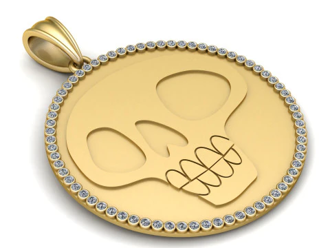 Pendentif anneau t&ecirc;te de mort Teensy Modèles 3D en vedette