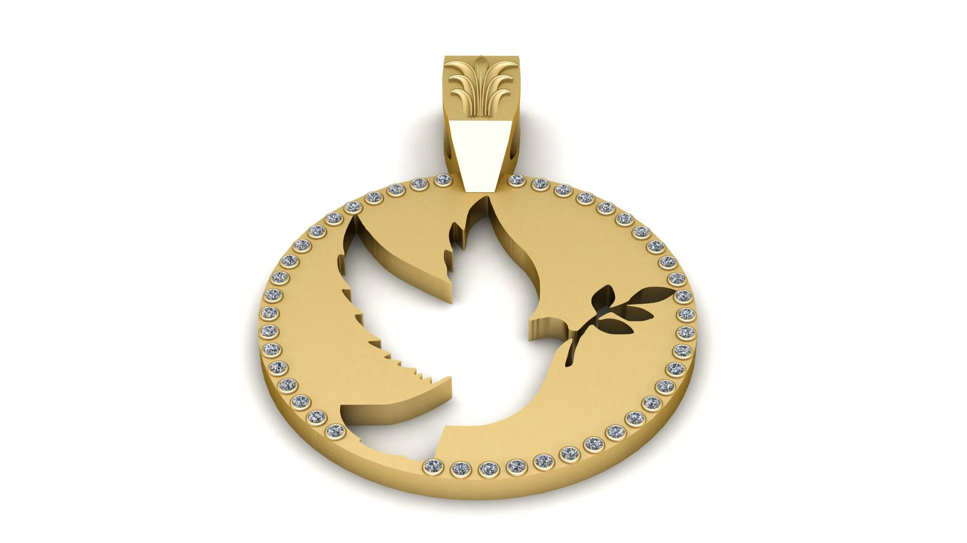 Dove of Peace Pendant 3D Print Model .c4d .max .obj .3ds .fbx .stl .blend