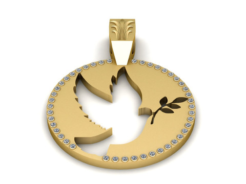 Dove of Peace Pendant 3D Print Model