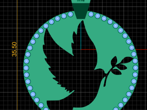 Dove of Peace Pendant 3Dプリントモデル