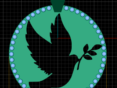 Dove of Peace Pendant 3Dプリントモデル