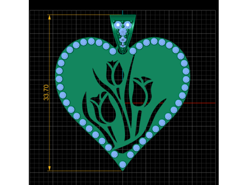 DOVRAN Solid Gold Heart Necklace 3D प्रिंट मॉडल