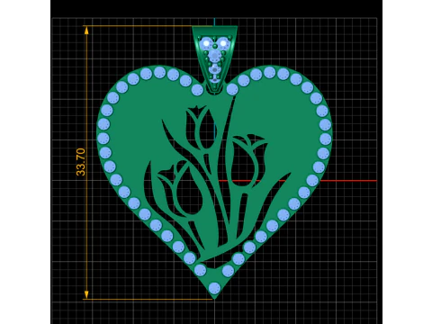 DOVRAN Solid Gold Heart Necklace 3D Print Model
