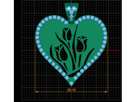 DOVRAN Solid Gold Heart Necklace 3D Print Model