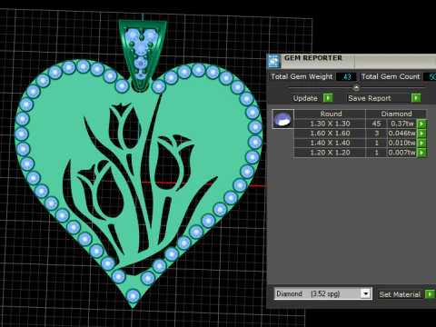 DOVRAN Solid Gold Heart Necklace 3D Print Model
