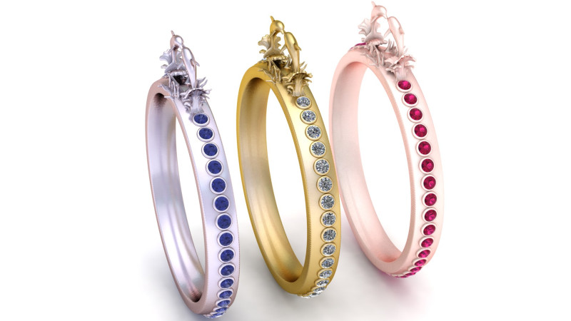 The FISH Ring pendant 3D Print Model .c4d .max .obj .3ds .fbx .stl .blend