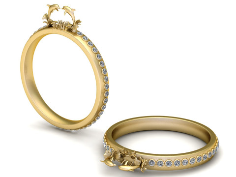 The FISH Ring pendant 3D Print Model