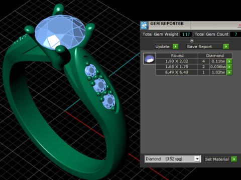 Channel Set Diamond Ring Model Cetak 3D