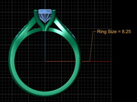 Channel Set Diamond Ring Model Cetak 3D