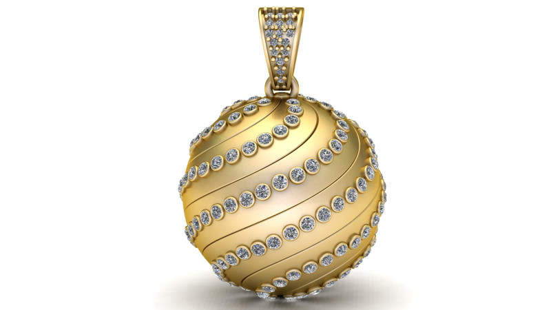 Flower Rhineston Clutch Purse pendant 3D Print Model .c4d .max .obj .3ds .fbx .stl .blend