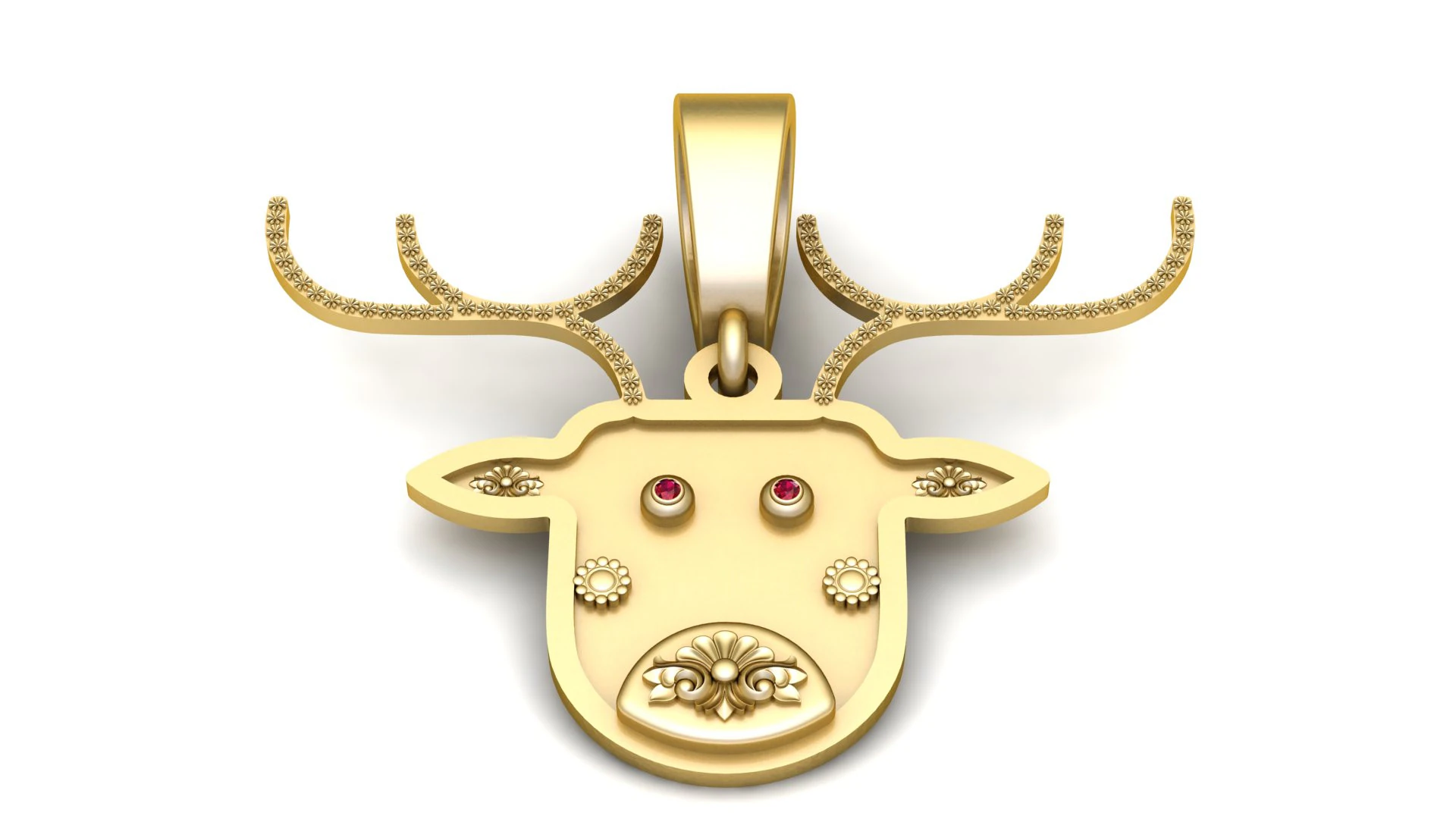 Yellow Gold deer Necklace pendant 3D Print Model .c4d .max .obj .3ds .fbx .stl .blend 