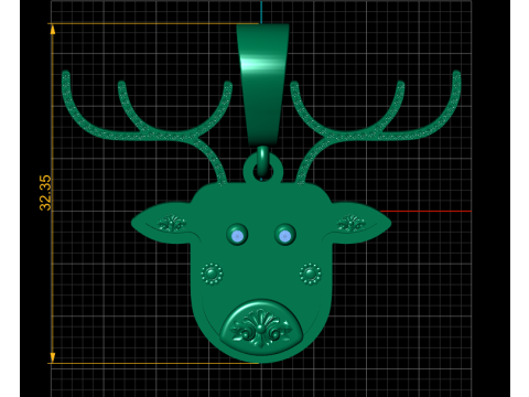 Yellow Gold deer Necklace pendant Modelo de impresión 3D