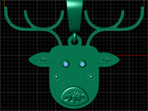 Yellow Gold deer Necklace pendant Modelo de impresión 3D