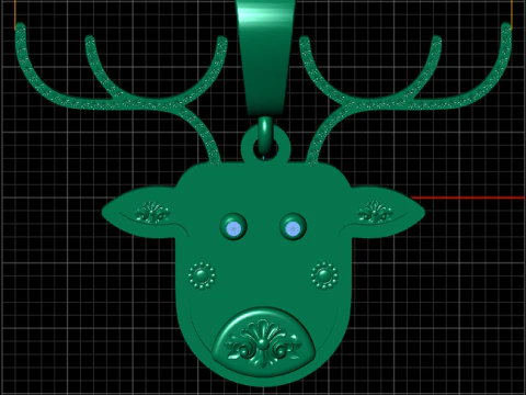 Yellow Gold deer Necklace pendant 3D Print Model