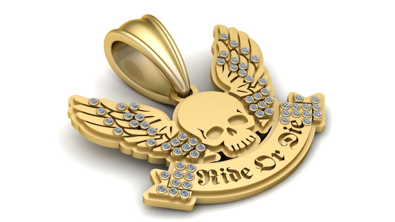 Mens Ladies Real Sterling Silver pendant 3D Print Model .c4d .max .obj .3ds .fbx .stl .blend 