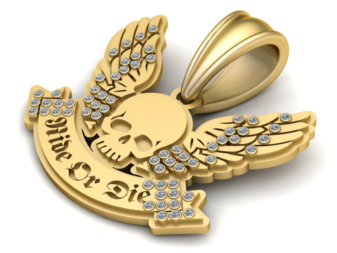 Mens Ladies Real Sterling Silver pendant 3D Print Model