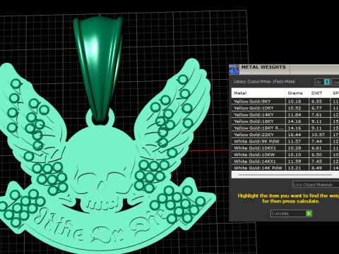 Mens Ladies Real Sterling Silver pendant 3D Print Model