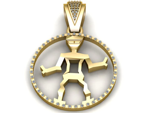 Мужской золотой кулон 3D Принт Модель