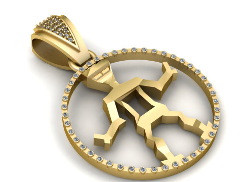 Men Gold Pendant 3D Baskı Modeli