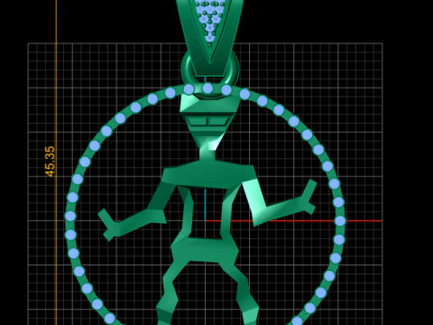 Men Gold Pendant 3D Print Model