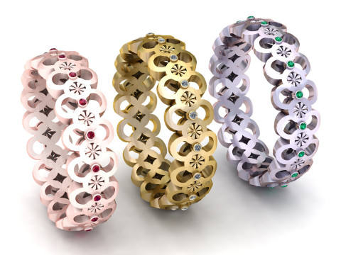 Gold Plated Simple Link Rings 3D Print Model