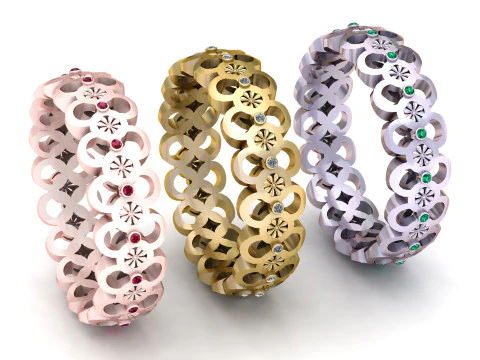 Altın Kaplama Basit Bağlantı Halkaları 3D Baskı Modeli