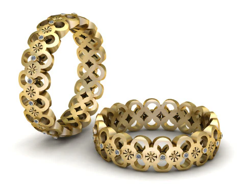Gold Plated Simple Link Rings 3D Print Model