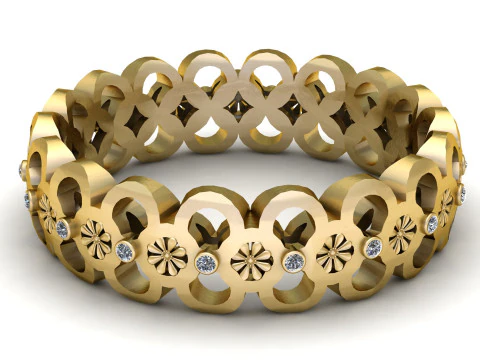 Gold Plated Simple Link Rings 3D Print Model