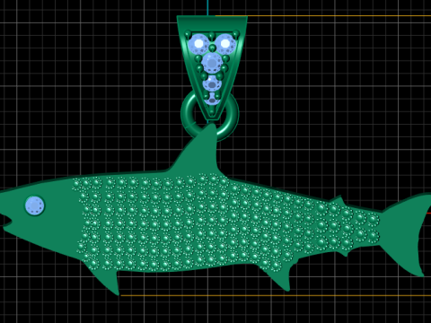 Yellow Gold Salmon Fish Pendant 3D Print Model