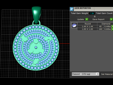 Shop Gold Pendant Modello di stampa 3D