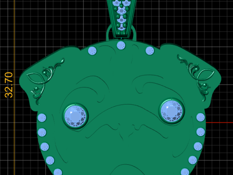 Joyara Gold Pug Pet pendant 3D-printmodel