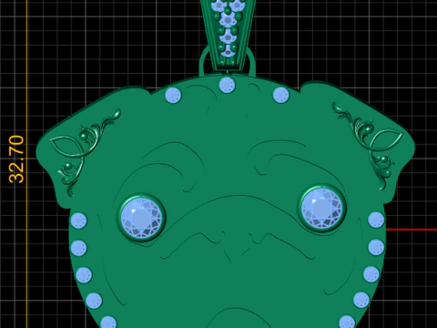 Joyara Gold Pug Pet pendant 3D Print Model
