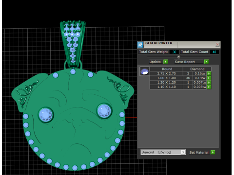Joyara Gold Pug Pet pendant 3D-printmodel