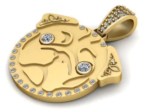 Joyara Gold Pug Pet pendant 3D Print Model