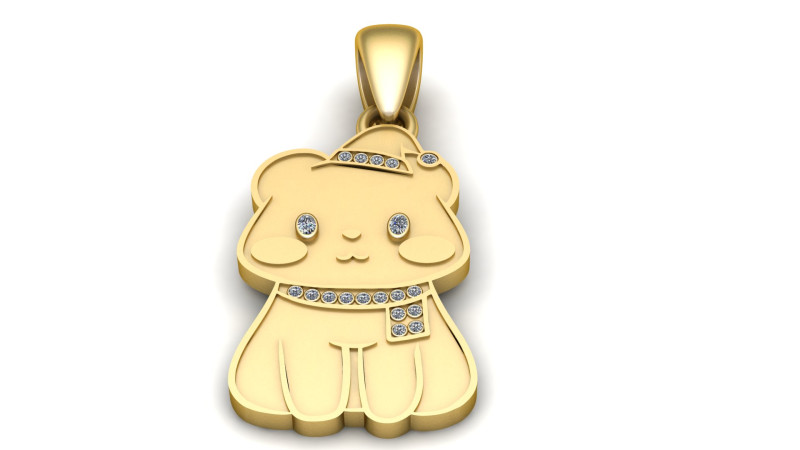 High quality 18k gold plated pendant 3D-printmodel .c4d .max .obj .3ds .fbx .stl .blend