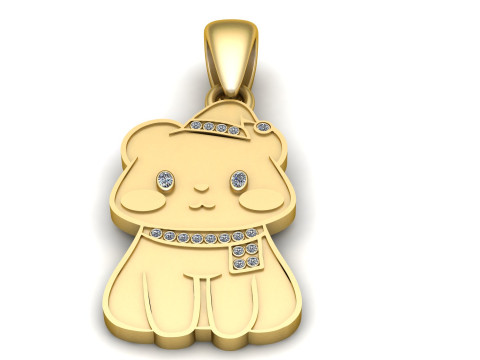 High quality 18k gold plated pendant 3D Print Model