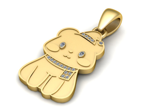 High quality 18k gold plated pendant 3D-printmodel