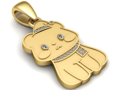 High quality 18k gold plated pendant 3D-printmodel