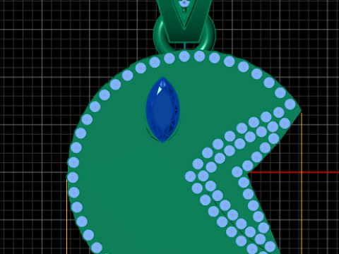 Custom Yellow Gold Diamond Pendant 3D Baskı Modeli
